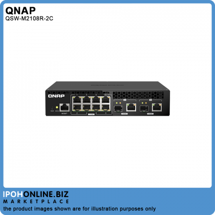 QNAP QSW-M2108R-2C 2.5GbE + 10GbE Managed Ethernet Rackmount Switch QNAP QSW-M2108R-2C 2.5GbE + 10GbE Managed Ethernet Rackmount Switch