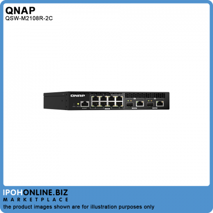 QNAP QSW-M2108R-2C 2.5GbE + 10GbE Managed Ethernet Rackmount Switch QNAP QSW-M2108R-2C 2.5GbE + 10GbE Managed Ethernet Rackmount Switch