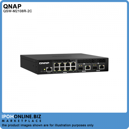 QNAP QSW-M2108R-2C 2.5GbE + 10GbE Managed Ethernet Rackmount Switch QNAP QSW-M2108R-2C 2.5GbE + 10GbE Managed Ethernet Rackmount Switch