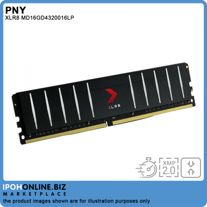 PNY XLR8 16GB DDR4 3200 Low Profile Desktop Gaming RAM - XMP 2.0