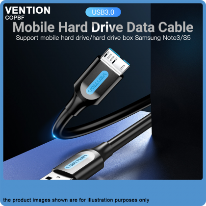 Vention USB 3.0 A Male to Micro B Male 1M 5Gbps High Speed Fast Transmission Cable