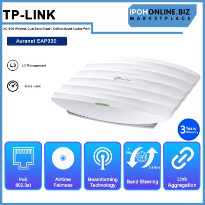 TP-Link EAP330 AC1900 Wireless Dual Band Gigabit Ceiling Mount Access Point