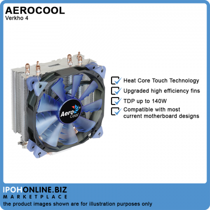 AeroCool Verkho 4 120mm PWM CPU Air Cooler