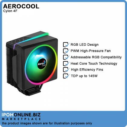 AeroCool Cylon 4F ARGB PWM 4P CPU Air Cooler with RGB Fan