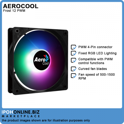 AeroCool Frost 12 PWM 120mm FRGB Casing Fan with PWM 4-PIN Connector