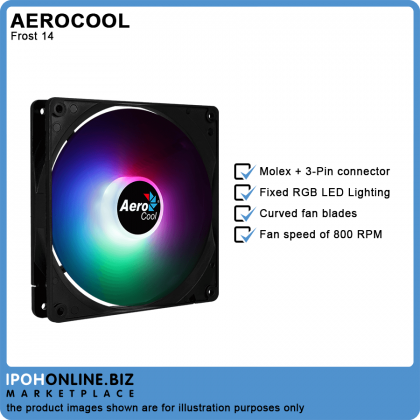 AeroCool Frost 14 FRGB 140mm Casing Fan with Molex + 3-pin Connector