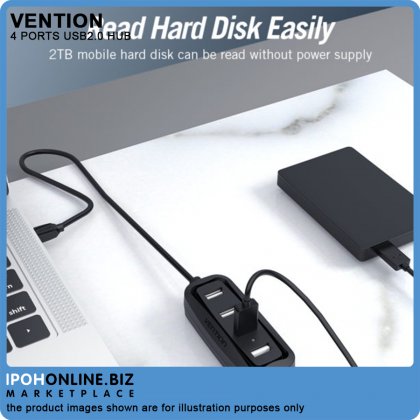 Vention 4 Ports Adapter USB 2.0 Hub With LED Indicator