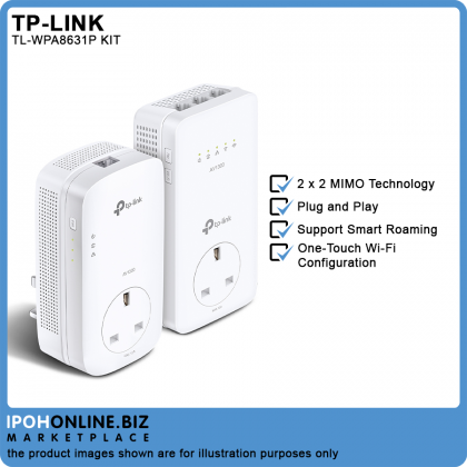 Tp-Link TL-WPA8631P KIT AV1300 Gigabit Passthrough Powerline ac Wi-Fi Kit