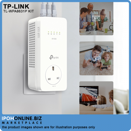 Tp-Link TL-WPA8631P KIT AV1300 Gigabit Passthrough Powerline ac Wi-Fi Kit