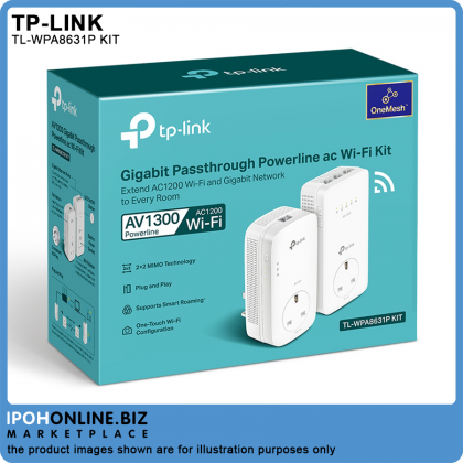 Tp-Link TL-WPA8631P KIT AV1300 Gigabit Passthrough Powerline ac Wi-Fi Kit