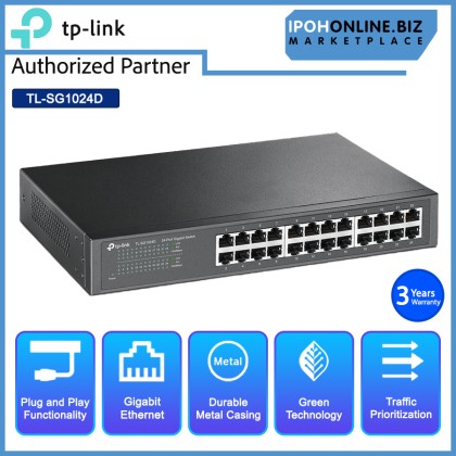 TP-LINK TL-SG1024D 24 Port Gigabit Desktop Rackmount Network Switch