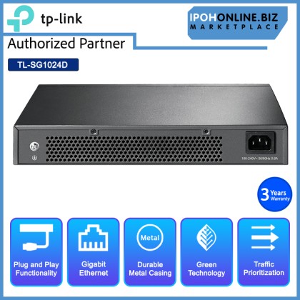 TP-LINK TL-SG1024D 24 Port Gigabit Desktop Rackmount Network Switch
