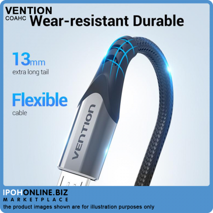 Vention USB 2.0 A Male to Micro B Male 0.25M 3A Fast Charge Data Cable