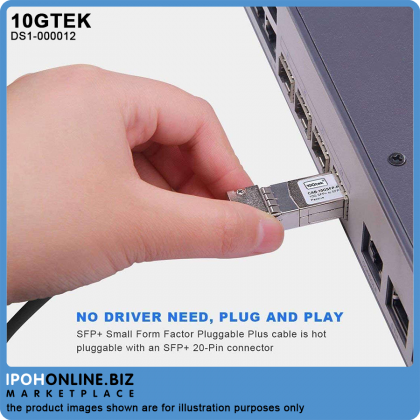 10Gtek 10GbE SFP+DAC Direct Attach Copper 1M Passive Twinax Cable