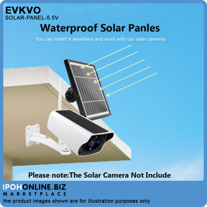 EVKVO 3.3W 5.5V Solar Panel With 3M Cable For Outdoor Security Rechargeable Battery Powered IP WiFi Camera (2 set) EVKVO 3.3W 5.5V Solar Panel With 3M Cable For Outdoor Security Rechargeable Battery Powered IP WiFi Camera (2 set)