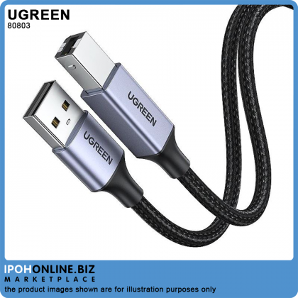 UGREEN USB A Male to USB B 2.0 Printer Cable Alu Case With Braid 2M (Black) UGREEN USB A Male to USB B 2.0 Printer Cable Alu Case With Braid 2M (Black)