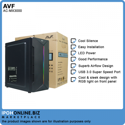 AVF MX3000 Premium M-ATX PC Tower USB3 RGB Light Micro ATX Casing