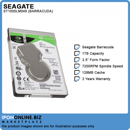 Seagate Barracuda ST1000LM049 1TB 7200RPM 128MB Cache 2.5" Internal Laptop PC HDD Seagate Barracuda ST1000LM049 1TB 7200RPM 128MB Cache 2.5" Internal Laptop PC HDD