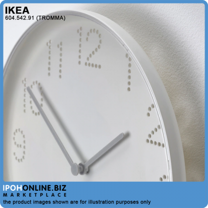 IKEA TROMMA 25cm White Wall Clock - FOC 1pc 1.5 AA Battery