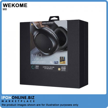 WEKOME M8 Bluetooth Headphone Wireless STEREO HIFI BASS Bluetooth Headset V5.0 Support TF Card AUX - Black WEKOME M8 Bluetooth Headphone Wireless STEREO HIFI BASS Bluetooth Headset V5.0 Support TF Card AUX - Black