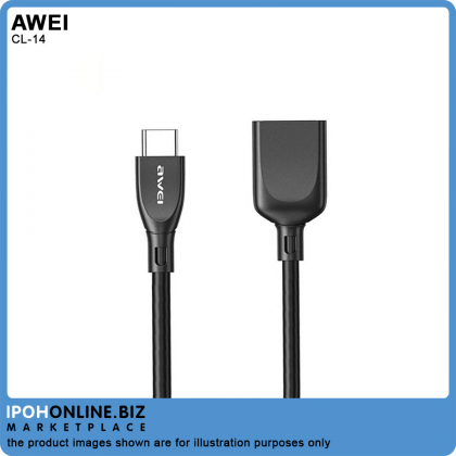 Awei CL-14 OTG Adapter Cable Type C Male To USB Data Sync Converter Cable