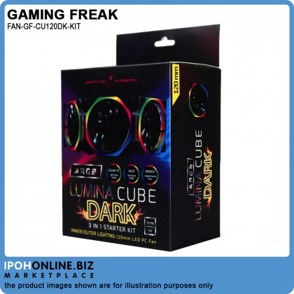 Gaming Freak GF-CU120DK-KIT Lumina Cube Dark 3-IN-1 Starter Kit 12cm LED Fan
