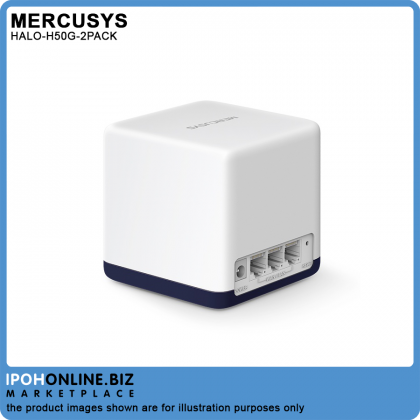 Mercusys Halo H50G AC1900 Gigabit Mesh Dual Band WiFi Router System - 2 Pack