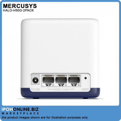 Mercusys Halo H50G AC1900 Gigabit Mesh Dual Band WiFi Router System - 2 Pack