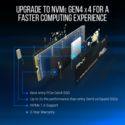 PNY CS2140 500GB M.2 2280 NVMe PCIe GEN4 X4 SSD