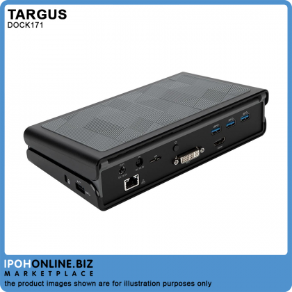 Targus DOCK171 Universal USB 3.0 DVHD-2V2K Docking Station With Power - Black Targus DOCK171 Universal USB 3.0 DVHD-2V2K Docking Station With Power - Black