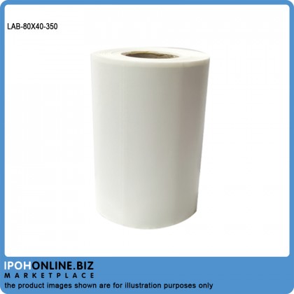1 roll 80mm x 40mm Blank Barcode Label Sticker (350 pieces each roll)
