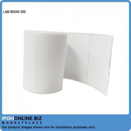 1 roll 80mm x 40mm Blank Barcode Label Sticker (350 pieces each roll)