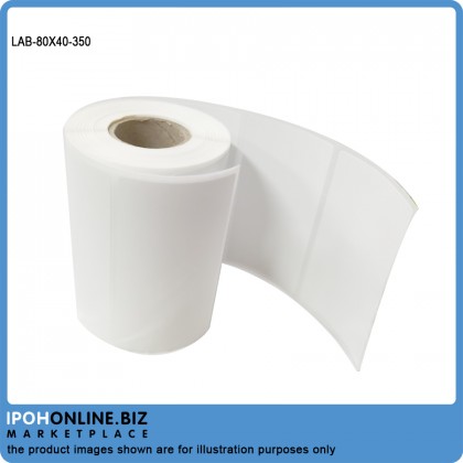 1 roll 80mm x 40mm Blank Barcode Label Sticker (350 pieces each roll)