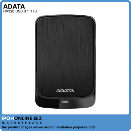 ADATA HV320 USB 3.1 1TB 2.5" Portable Slim 10.7mm External Hard Disk Drive ADATA HV320 USB 3.1 1TB 2.5" Portable Slim 10.7mm External Hard Disk Drive