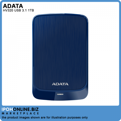 ADATA HV320 USB 3.1 1TB 2.5" Portable Slim 10.7mm External Hard Disk Drive ADATA HV320 USB 3.1 1TB 2.5" Portable Slim 10.7mm External Hard Disk Drive