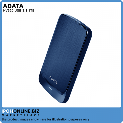 ADATA HV320 USB 3.1 1TB 2.5" Portable Slim 10.7mm External Hard Disk Drive ADATA HV320 USB 3.1 1TB 2.5" Portable Slim 10.7mm External Hard Disk Drive
