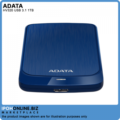 ADATA HV320 USB 3.1 1TB 2.5" Portable Slim 10.7mm External Hard Disk Drive ADATA HV320 USB 3.1 1TB 2.5" Portable Slim 10.7mm External Hard Disk Drive