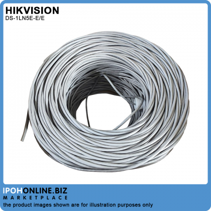Hikvision DS-1LN5E-E/E UTP CAT 5E Network Cable 305 Meter (Solid Copper, 0.45 mm, CMX)
