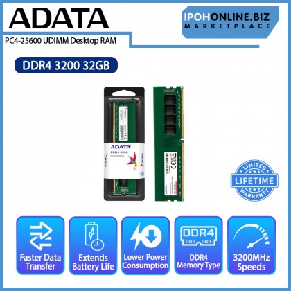  ADATA 32GB DDR4 3200 PC4 25600 UDIMM Desktop RAM