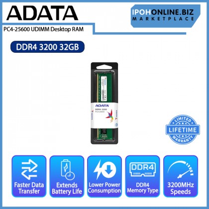  ADATA 32GB DDR4 3200 PC4 25600 UDIMM Desktop RAM