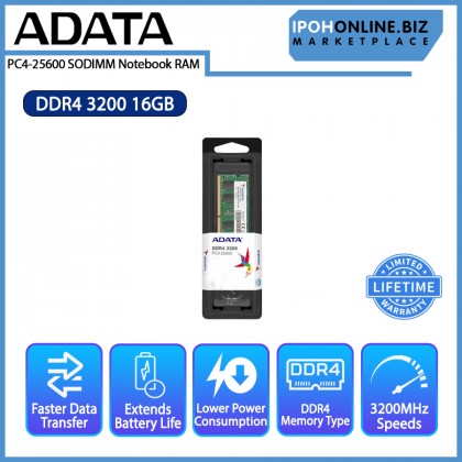ADATA 16GB DDR4 3200 PC4 25600 SODIMM Notebook RAM