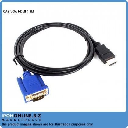 VGA Male To HDMI Output 1080P HD TV AV HDTV Video Cable Converter Adapter - 1.8M