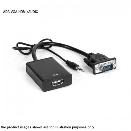 VGA Male To HDMI Output 1080P HD+ Audio TV AV HDTV Video Cable Converter Adapter