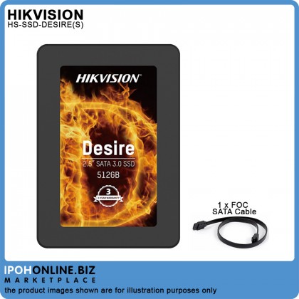 HIKVISION Desire 512GB 2.5" SATA III Internal SSD FOC SATA Cable