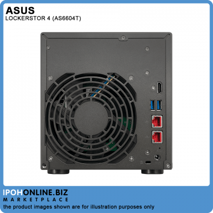 ASUS ASUSTOR LOCKERSTOR 4 AS6604T Quad-Core 4-Bay / 4GB DDR4 / 2xM.2 SSD Slots / 2x2.5 LAN Port / 3 USB NAS Storage