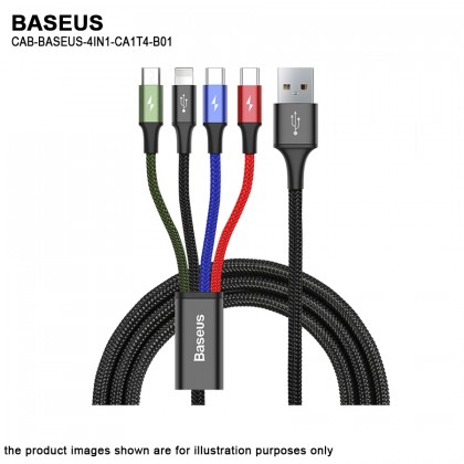Baseus 4 in1 USB Cable IP+Micro USB+Type-C Ports Cable (1.2M) Baseus 4 in1 USB Cable IP+Micro USB+Type-C Ports Cable (1.2M)