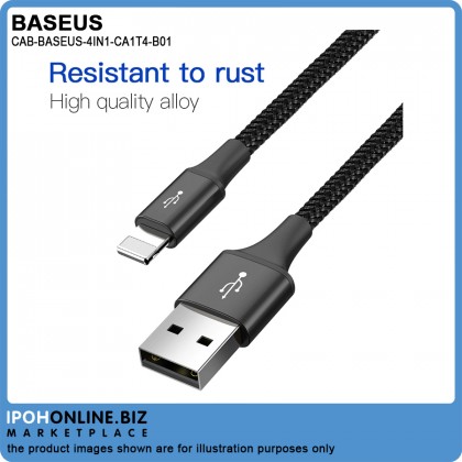 Baseus 4 in1 USB Cable IP+Micro USB+Type-C Ports Cable (1.2M) Baseus 4 in1 USB Cable IP+Micro USB+Type-C Ports Cable (1.2M)