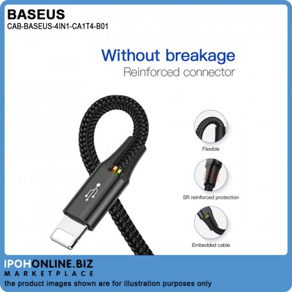Baseus 4 in1 USB Cable IP+Micro USB+Type-C Ports Cable (1.2M) Baseus 4 in1 USB Cable IP+Micro USB+Type-C Ports Cable (1.2M)
