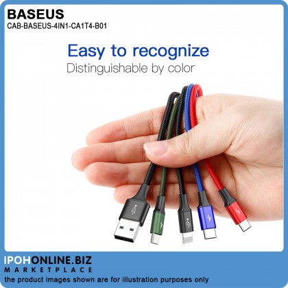 Baseus 4 in1 USB Cable IP+Micro USB+Type-C Ports Cable (1.2M) Baseus 4 in1 USB Cable IP+Micro USB+Type-C Ports Cable (1.2M)