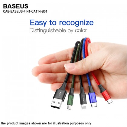 Baseus 4 in1 USB Cable IP+Micro USB+Type-C Ports Cable (1.2M) Baseus 4 in1 USB Cable IP+Micro USB+Type-C Ports Cable (1.2M)